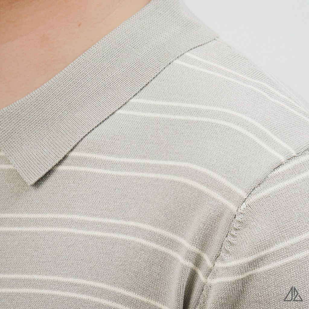 Áo Polo Nam D2SHOP kẻ sọc ngang, vải Premium Cotton Blend B-B2037