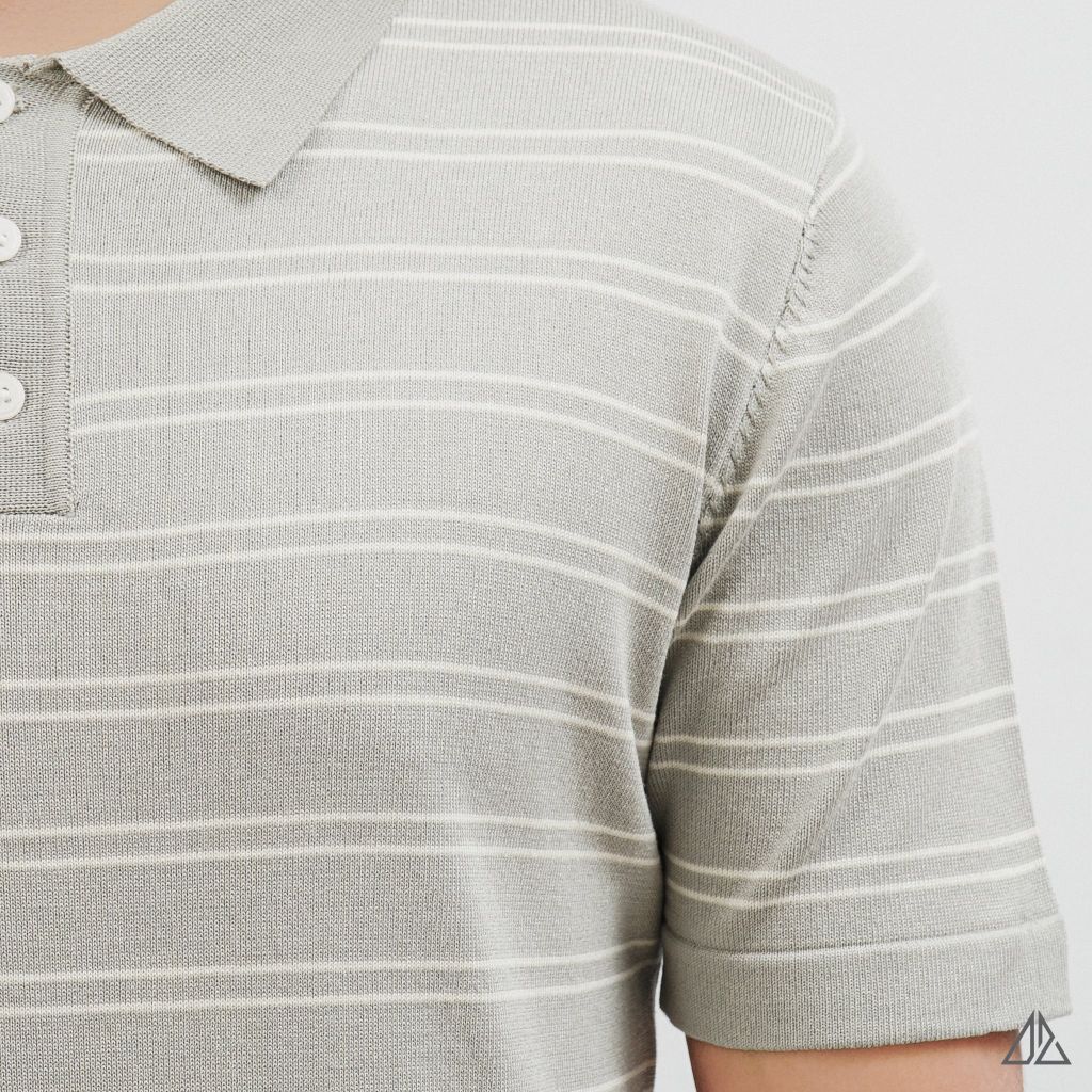 Áo Polo Nam D2SHOP kẻ sọc ngang, vải Premium Cotton Blend B-B2037