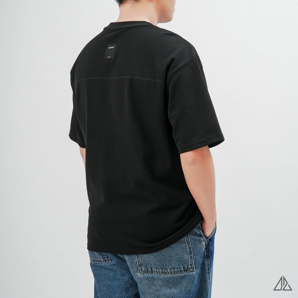 Áo Thun Nam D2SHOP phối viền vai chỉ ngực, vải Hybrid Cotton B-B80012