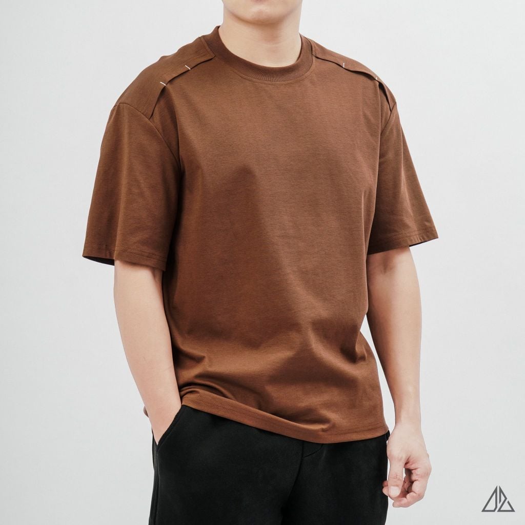 Áo Thun Nam D2SHOP phối viền chỉ vai, vải Premium Cotton B-B8003