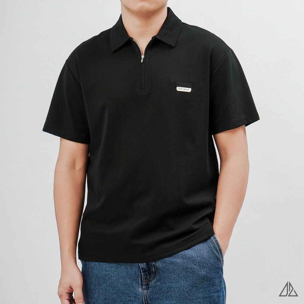 Áo Polo Nam D2SHOP cổ Zip, vải Flex Pique Blend B-B99003