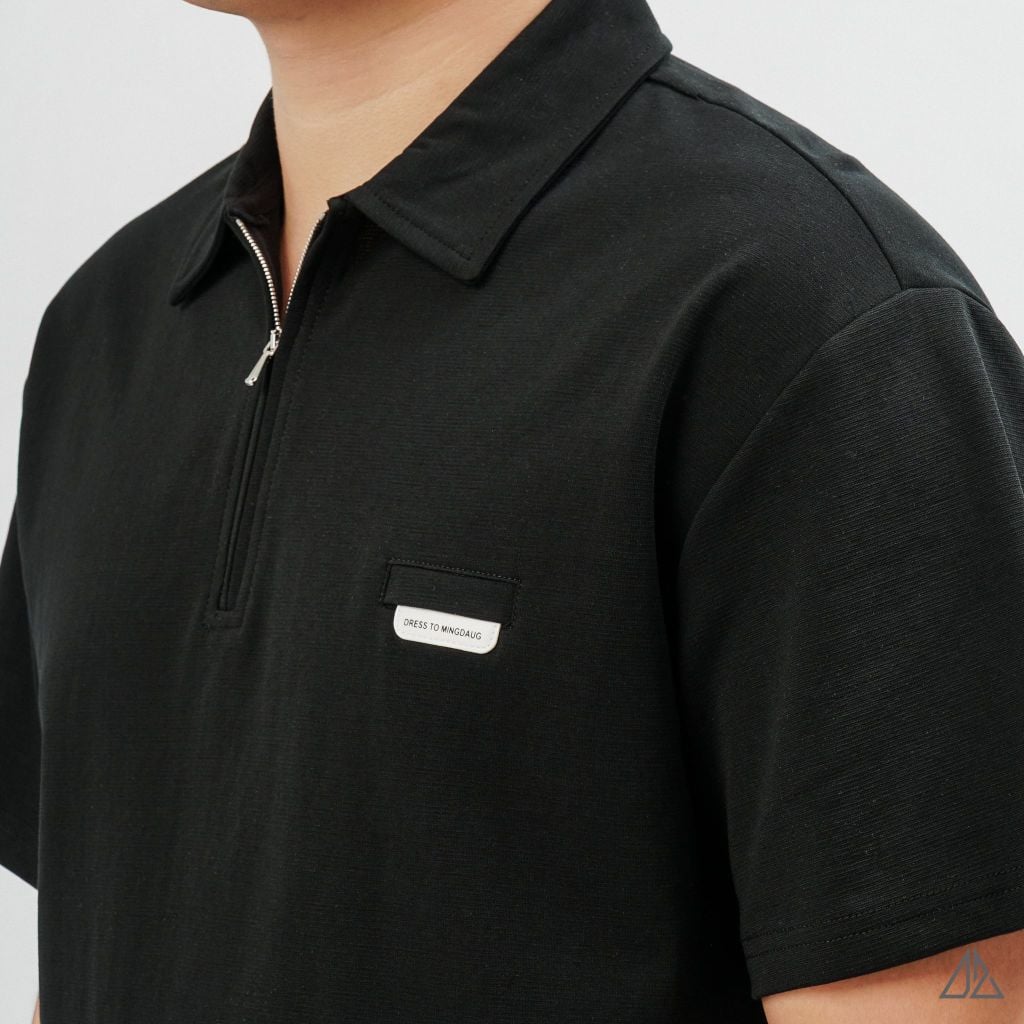 Áo Polo Nam D2SHOP cổ Zip, vải Flex Pique Blend B-B99003