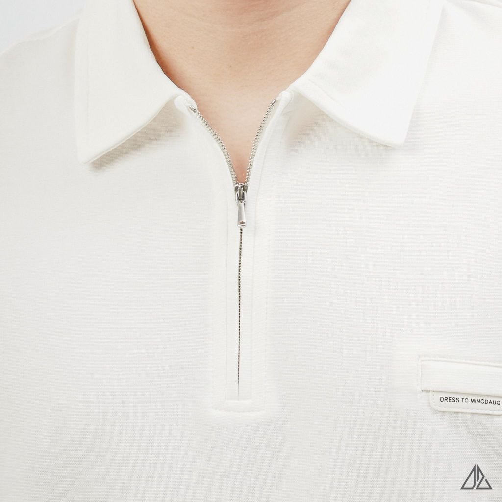 Áo Polo Nam D2SHOP cổ Zip, vải Flex Pique Blend B-B99003