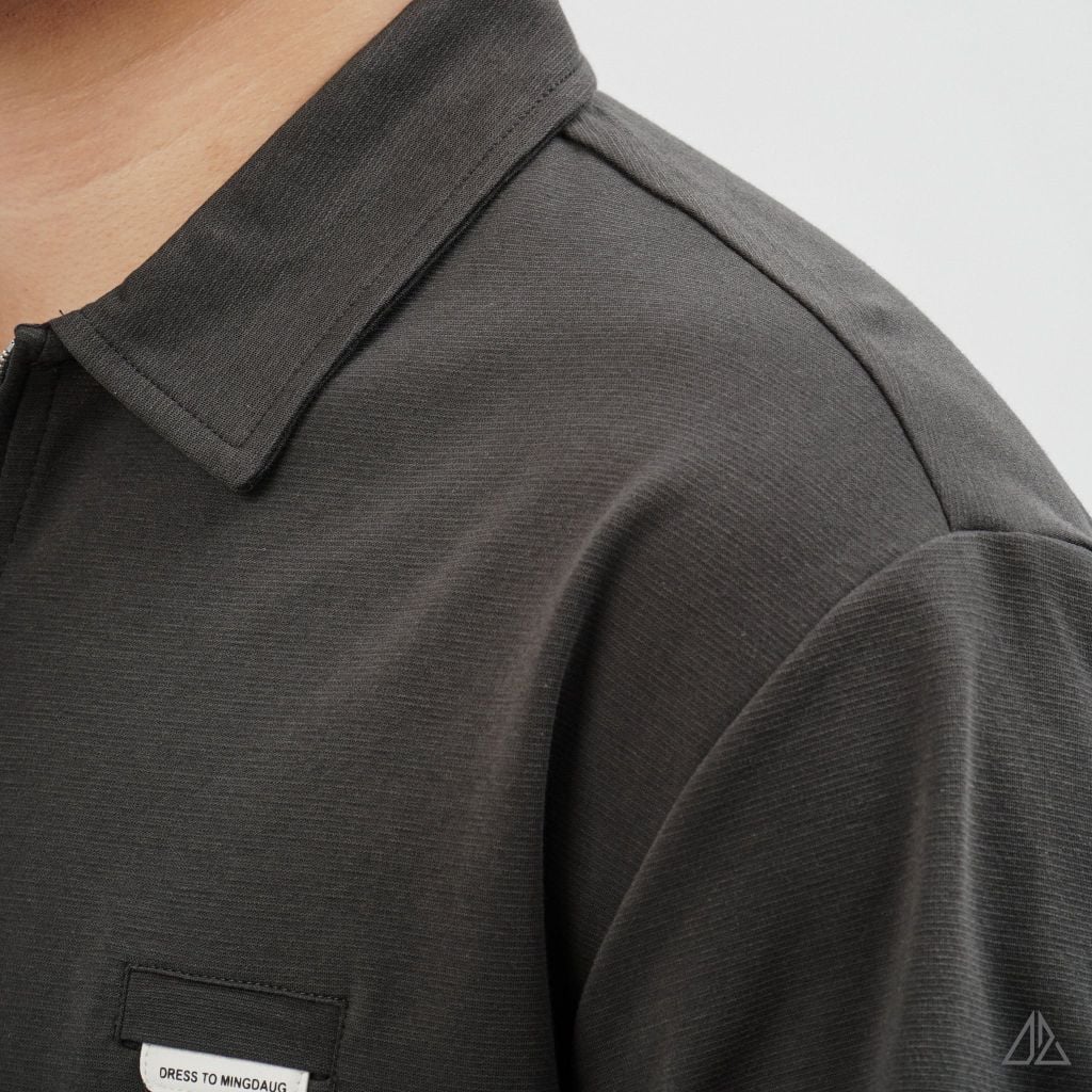 Áo Polo Nam D2SHOP cổ Zip, vải Flex Pique Blend B-B99003