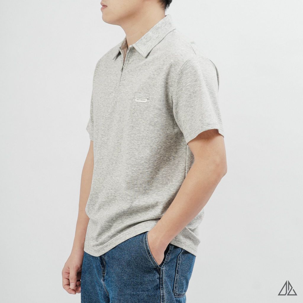 Áo Polo Nam D2SHOP cổ Zip, vải Flex Pique Blend B-B99003