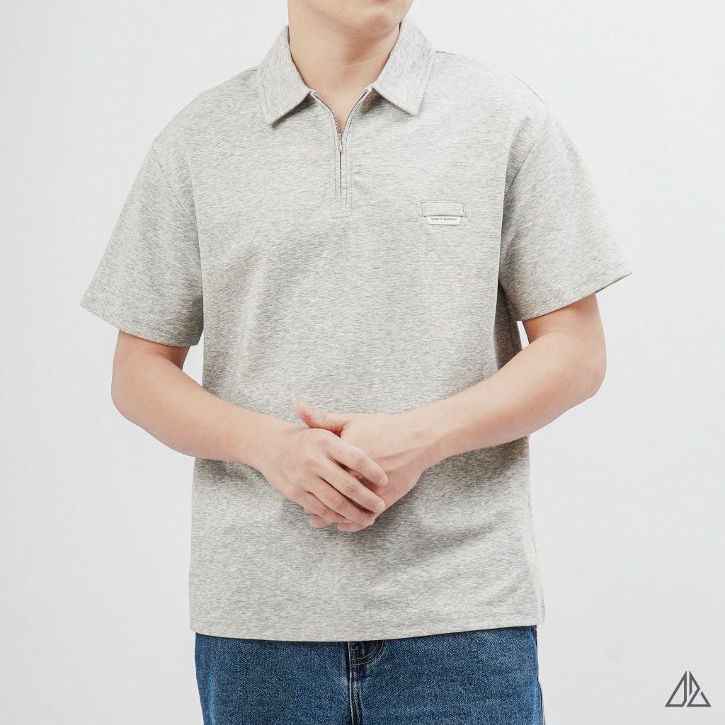 Áo Polo Nam D2SHOP cổ Zip, vải Flex Pique Blend B-B99003