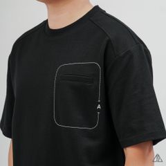 Áo Thun Nam D2SHOP may viền chỉ túi A,  vải Premium Cotton B-F8774