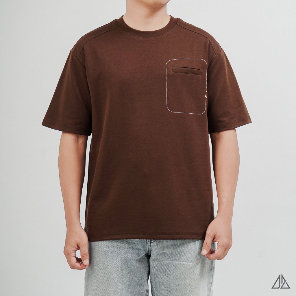 Áo Thun Nam D2SHOP may viền chỉ túi A,  vải Premium Cotton B-F8774