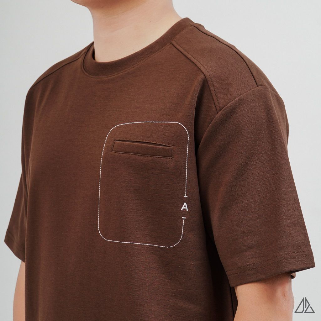 Áo Thun Nam D2SHOP may viền chỉ túi A,  vải Premium Cotton B-F8774