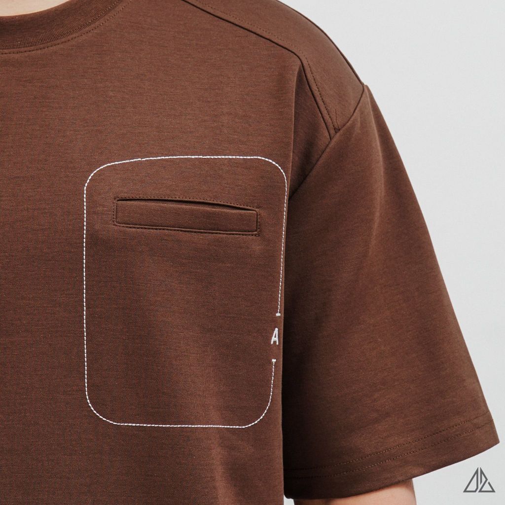 Áo Thun Nam D2SHOP may viền chỉ túi A,  vải Premium Cotton B-F8774