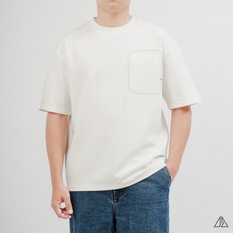 Áo Thun Nam D2SHOP may viền chỉ túi A,  vải Premium Cotton B-F8774