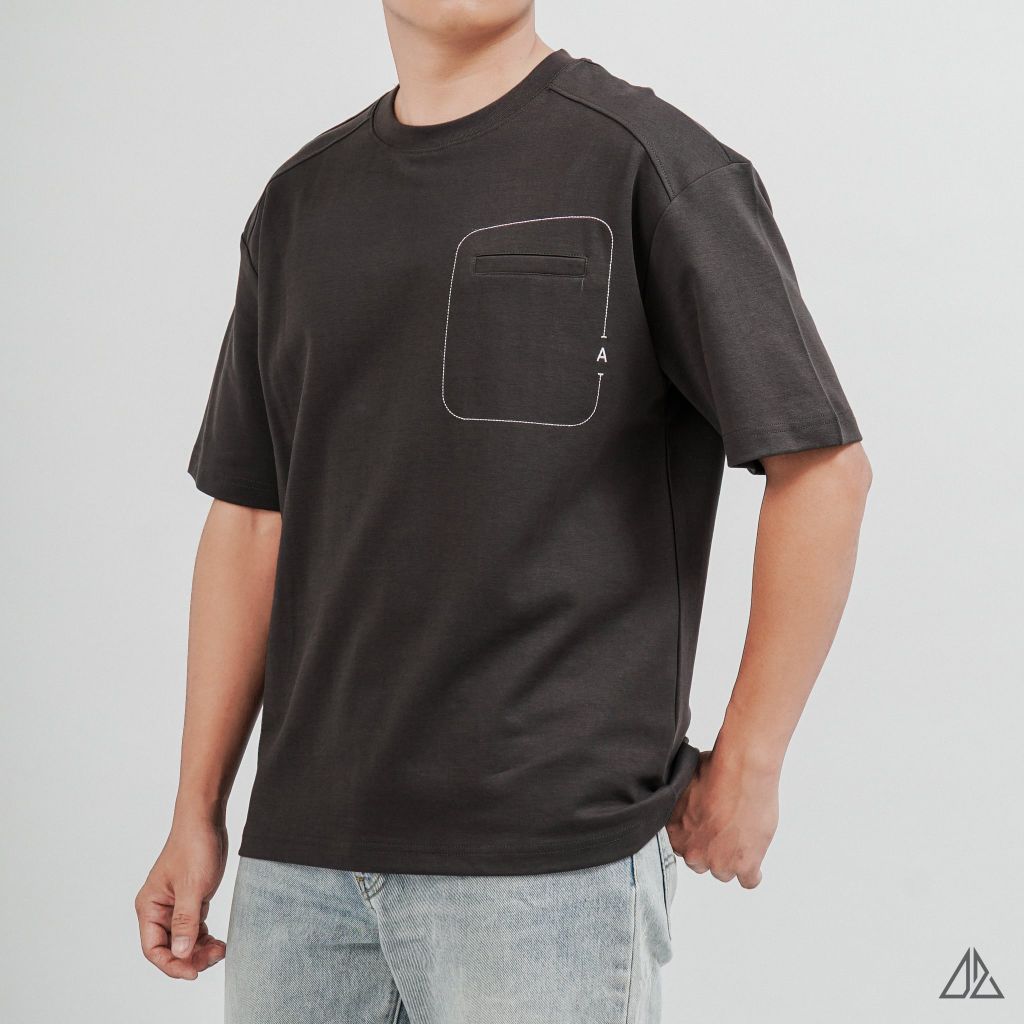 Áo Thun Nam D2SHOP may viền chỉ túi A,  vải Premium Cotton B-F8774