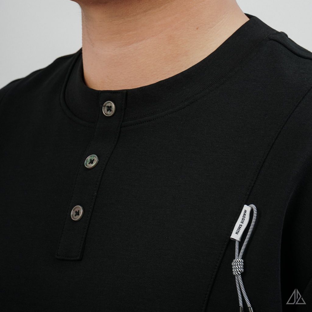 Áo Thun Nam D2SHOP giả cổ Henley , vải Premium Cotton B-F8809