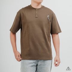 Áo Thun Nam D2SHOP giả cổ Henley , vải Premium Cotton B-F8809