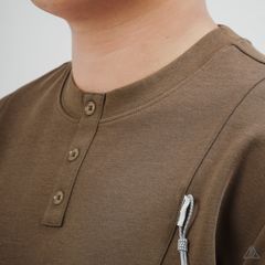 Áo Thun Nam D2SHOP giả cổ Henley , vải Premium Cotton B-F8809