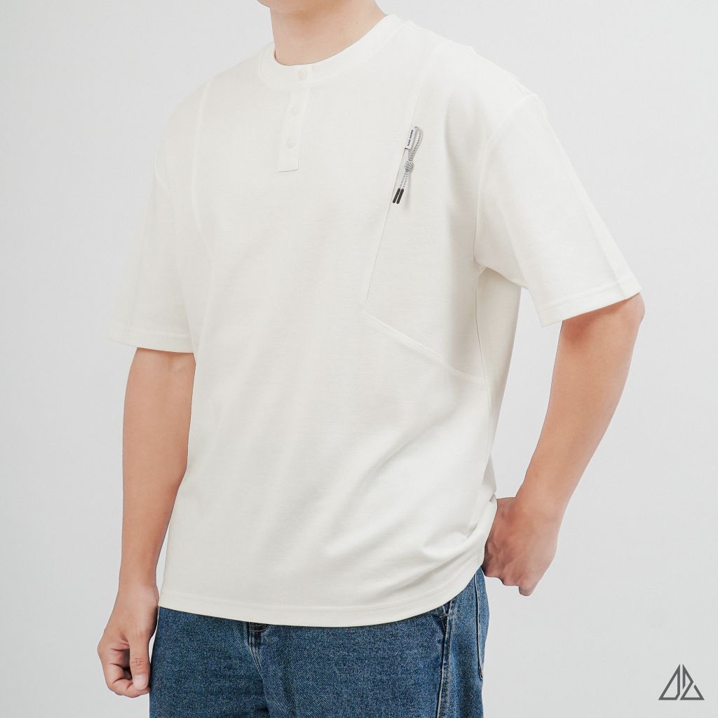 Áo Thun Nam D2SHOP giả cổ Henley , vải Premium Cotton B-F8809