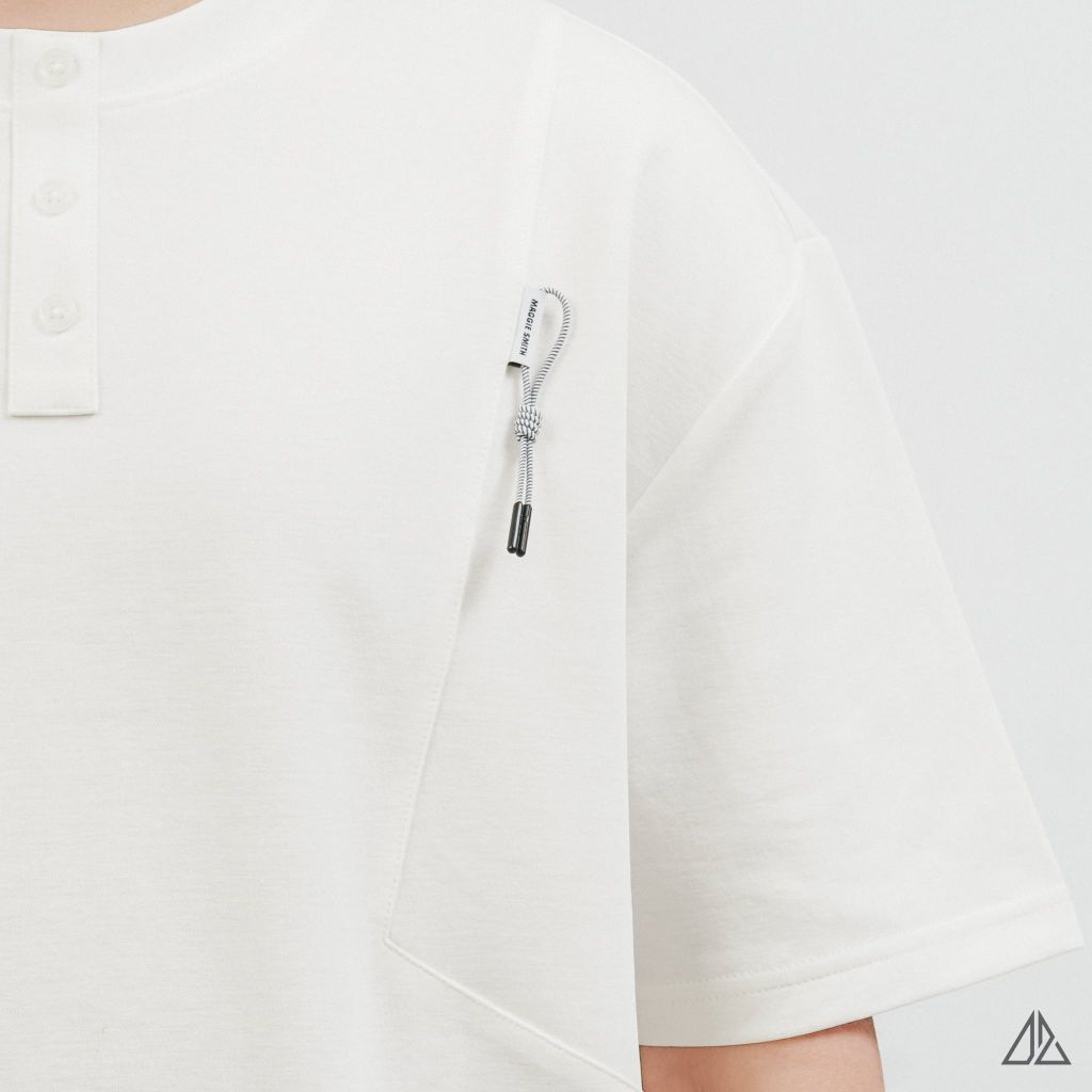 Áo Thun Nam D2SHOP giả cổ Henley , vải Premium Cotton B-F8809