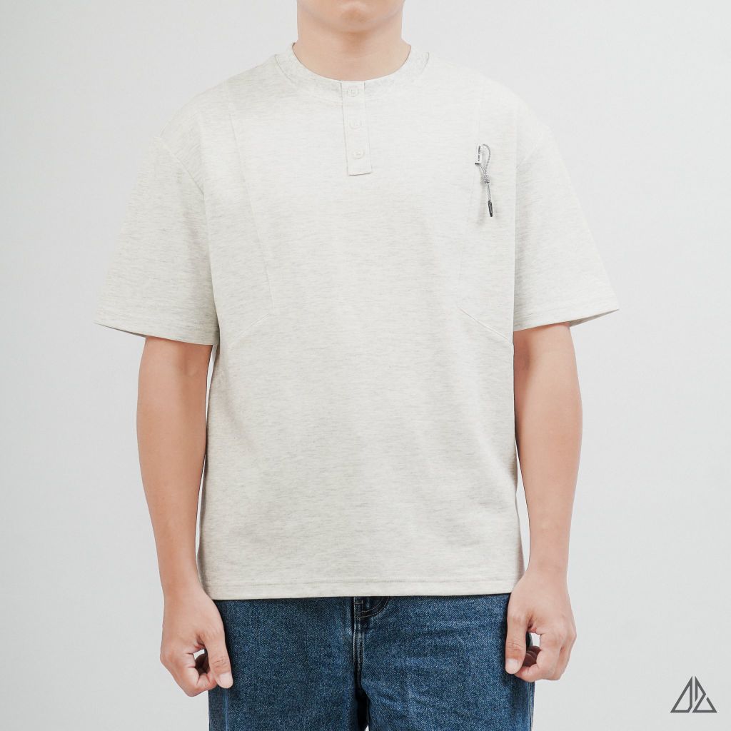 Áo Thun Nam D2SHOP giả cổ Henley , vải Premium Cotton B-F8809