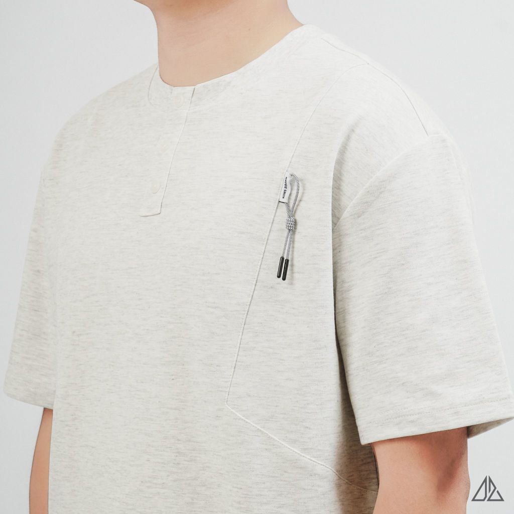 Áo Thun Nam D2SHOP giả cổ Henley , vải Premium Cotton B-F8809