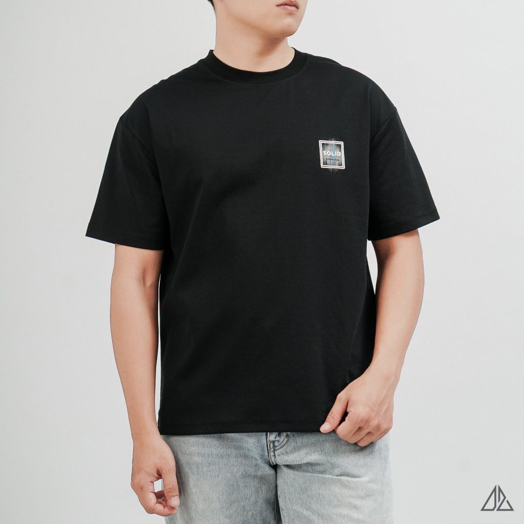 Áo Thun Nam D2SHOP thêu patch SOLID, vải Hybrid Cotton Blend B-N5092