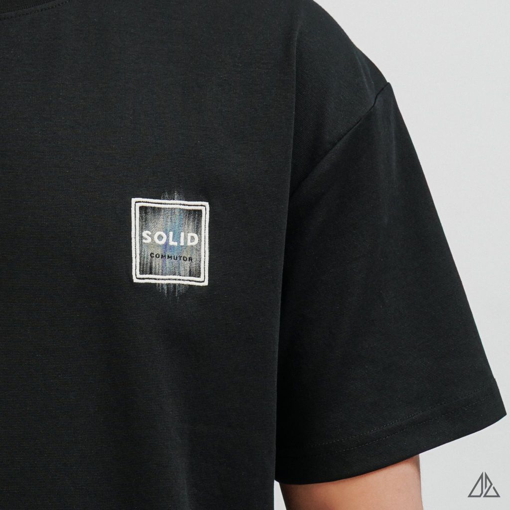 Áo Thun Nam D2SHOP thêu patch SOLID, vải Hybrid Cotton Blend B-N5092