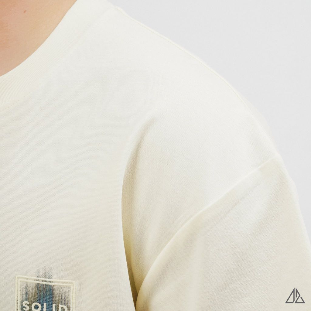 Áo Thun Nam D2SHOP thêu patch SOLID, vải Hybrid Cotton Blend B-N5092