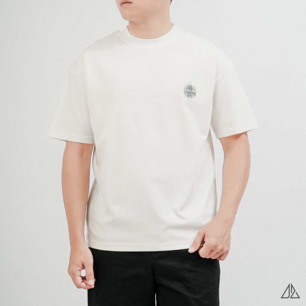 Áo Thun Nam D2SHOP thêu patch SOLID, vải Hybrid Cotton Blend B-N5092