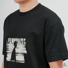 Áo Thun Nam D2SHOP in hình thêu chữ MONDAY ROUTINES, vải Hybrid Cotton B-N5097