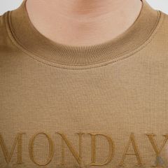 Áo Thun Nam D2SHOP in hình thêu chữ MONDAY ROUTINES, vải Hybrid Cotton B-N5097