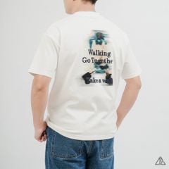Áo Thun Nam D2SHOP in hình lưng Walking Go Together, vải Hybrid Cotton B-N5102