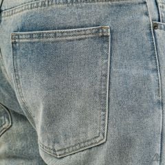 Quần Jean Nam D2SHOP ống xuông Relaxed Fit, màu xanh bạc wash, vải Denim cao cấp J-3051