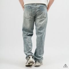 Quần Jean Nam D2SHOP ống xuông Relaxed Fit, màu xanh bạc wash, vải Denim cao cấp J-3051
