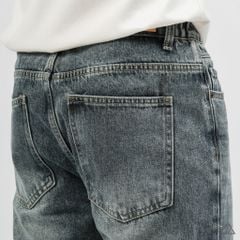 Quần Jean Nam D2SHOP ống xuông Relaxed Fit màu xám đậm wash, vải Denim cao cấp J-3079