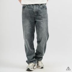 Quần Jean Nam D2SHOP ống xuông Relaxed Fit màu xám đậm wash, vải Denim cao cấp J-3079