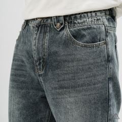 Quần Jean Nam D2SHOP ống xuông Relaxed Fit màu xám đậm wash, vải Denim cao cấp J-3079
