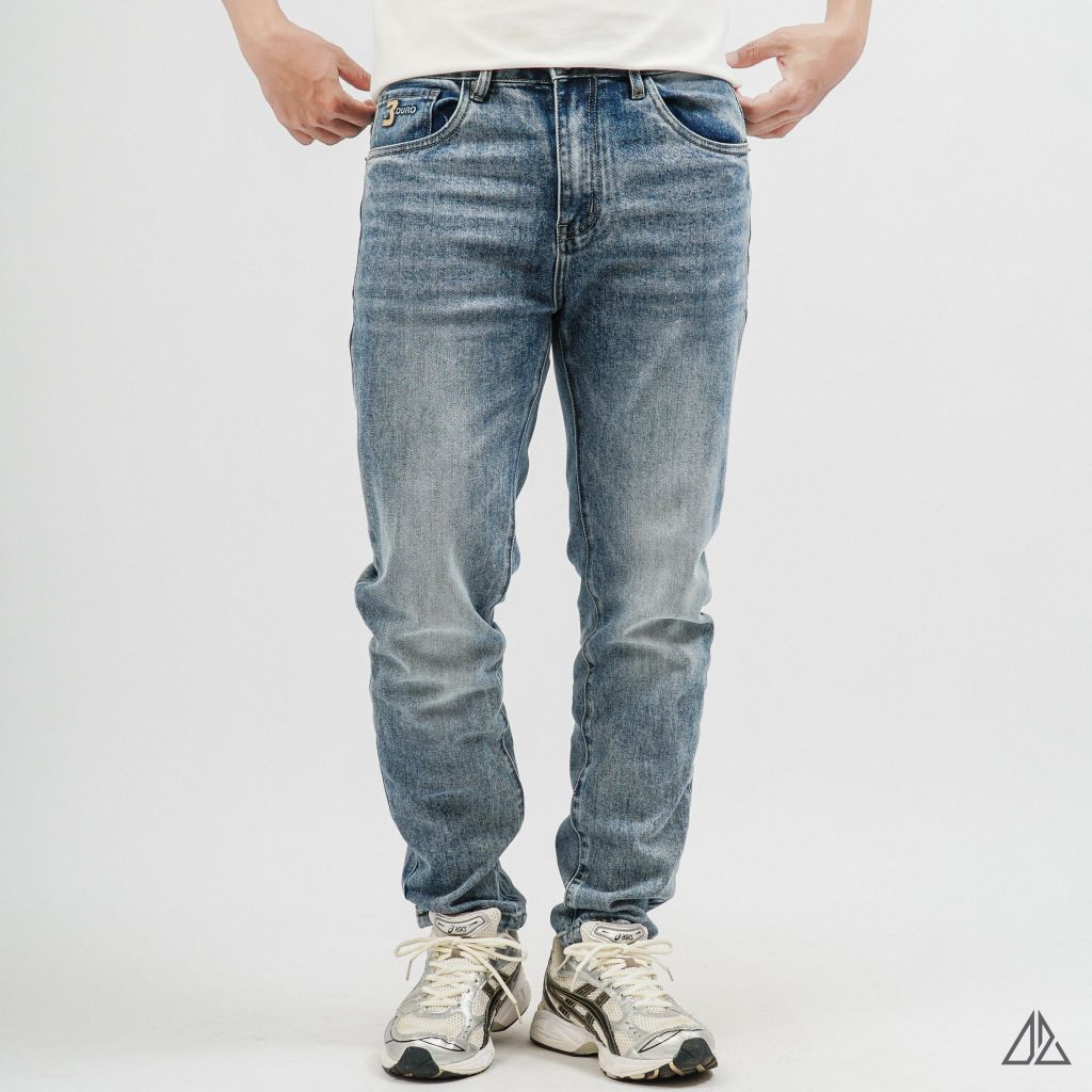Quần Jean Nam D2SHOP xanh wash DURO dáng Slim Fit, vải Denim co giãn cao cấp J-A9062