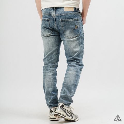 Quần Jean Nam D2SHOP xanh wash DURO dáng Slim Fit, vải Denim co giãn cao cấp J-A9062