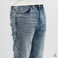 Quần Jean Nam D2SHOP xanh wash DURO dáng Slim Fit, vải Denim co giãn cao cấp J-A9062