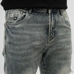 Quần Jean Slim Fit Nam D2SHOP màu xanh bạc wash New J-6389