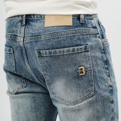 Quần Jean Nam D2SHOP xanh wash DURO dáng Slim Fit, vải Denim co giãn cao cấp J-A9062