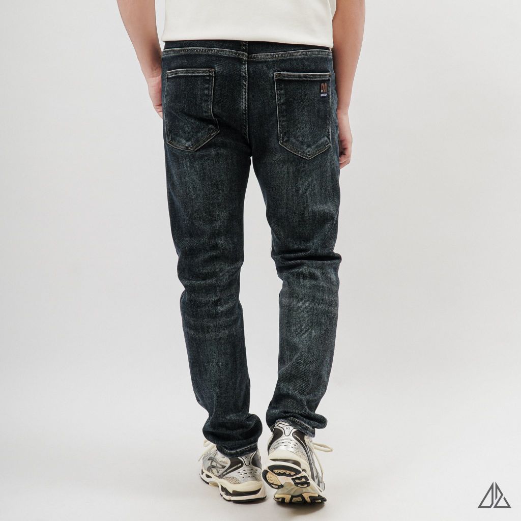 Quần Jean Slim Fit Nam D2SHOP MAGICALN co giãn, màu xanh đậm wash  J-6581