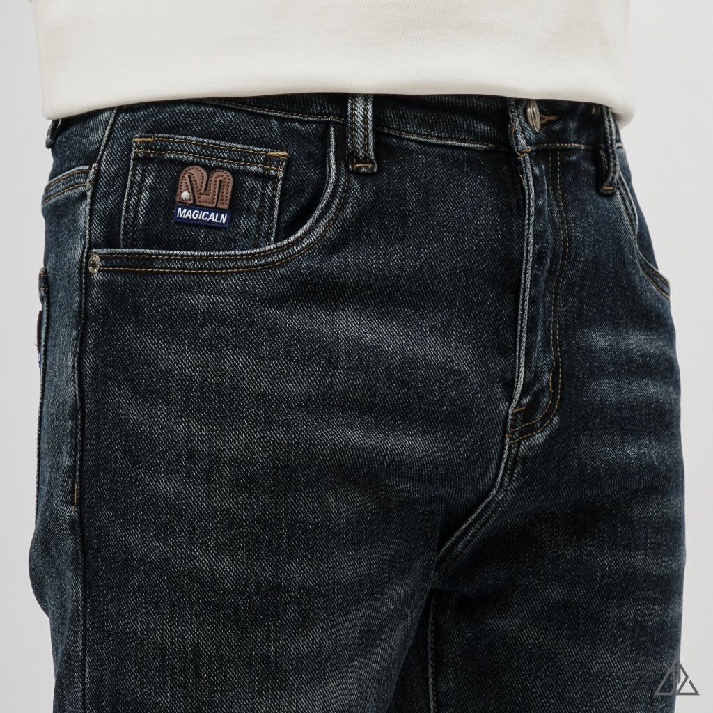 Quần Jean Slim Fit Nam D2SHOP MAGICALN co giãn, màu xanh đậm wash  J-6581