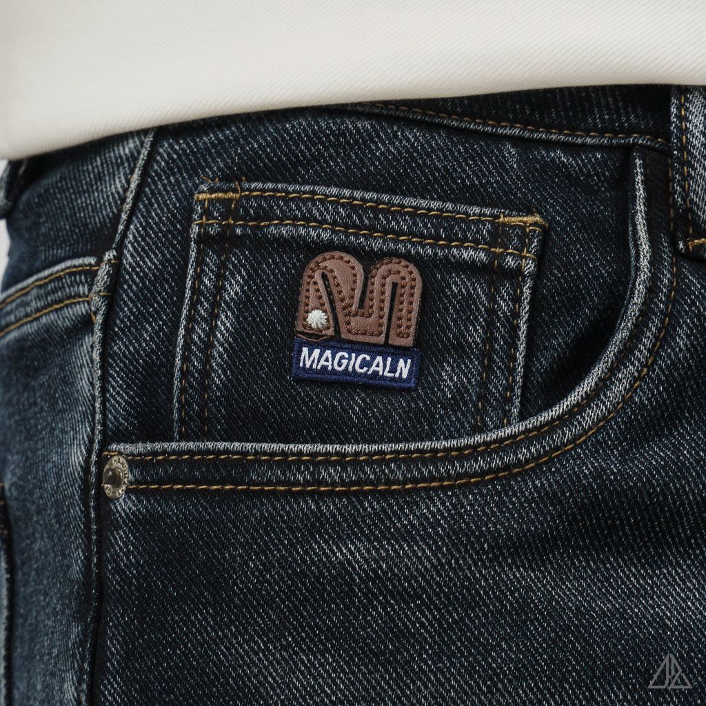 Quần Jean Slim Fit Nam D2SHOP MAGICALN co giãn, màu xanh đậm wash  J-6581