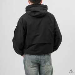 Áo khoác dù nón phối dây kéo ngực Lipper