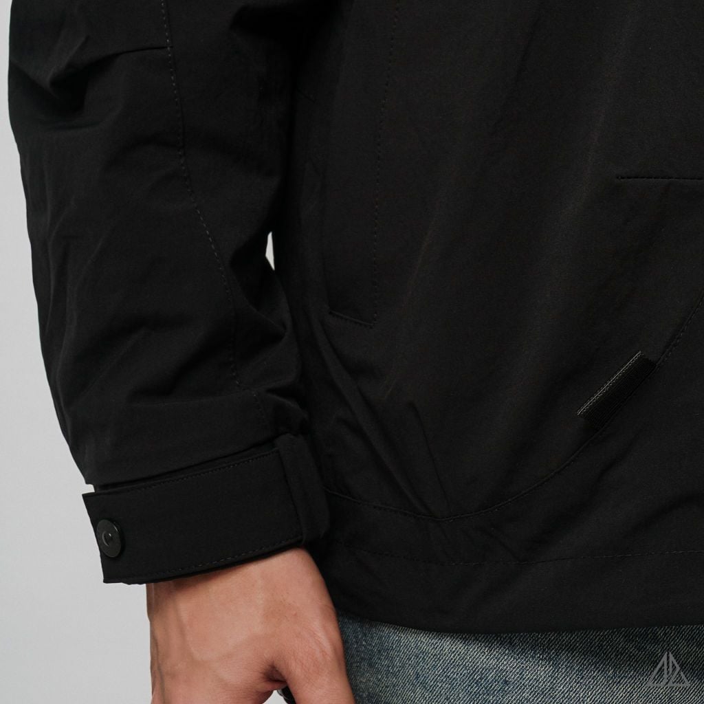 Áo khoác dù nón phối dây kéo ngực Lipper