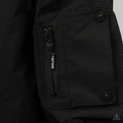 Áo khoác dù nón phối dây kéo ngực Lipper