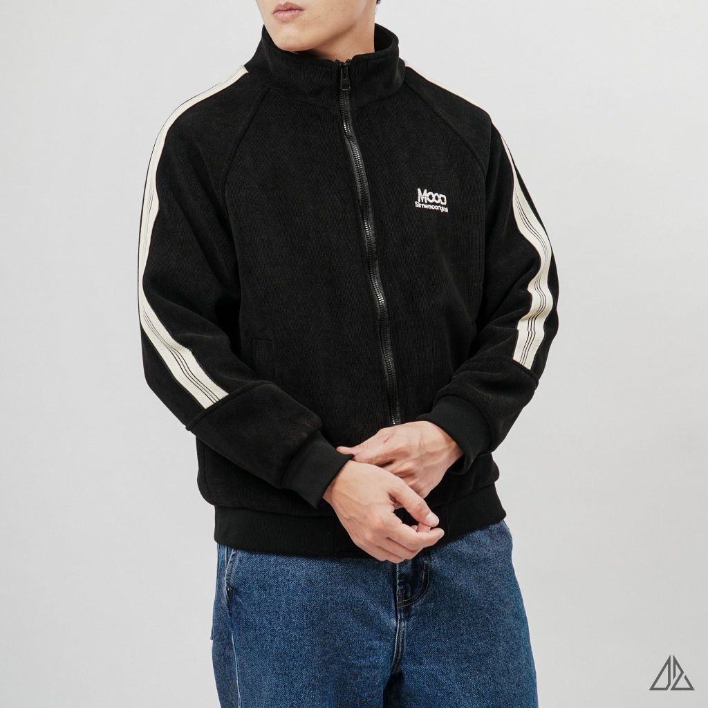 Áo Khoác Nam D2SHOP MOOD phối viền sọc, vải nhung tăm K-6609