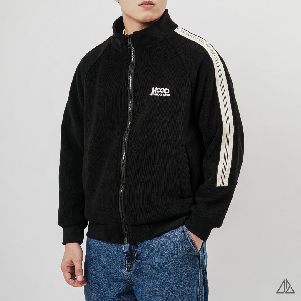 Áo Khoác Nam D2SHOP MOOD phối viền sọc, vải nhung tăm K-6609