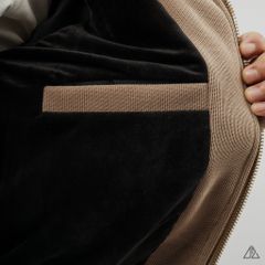 Áo khoác nhung cổ đứng lót nhung thêu P K-6611