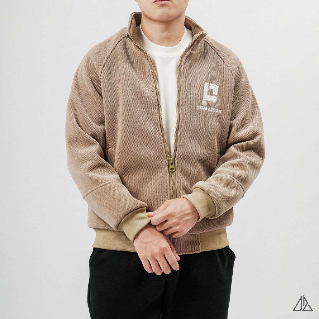 Áo khoác nhung cổ đứng lót nhung thêu P K-6611